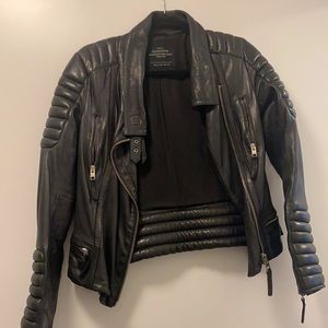 Allsaints Black Leather Jacket - Size 2 (XS)
